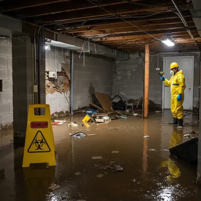 Flooded Basement Electrical Hazard in Warren, ME Property